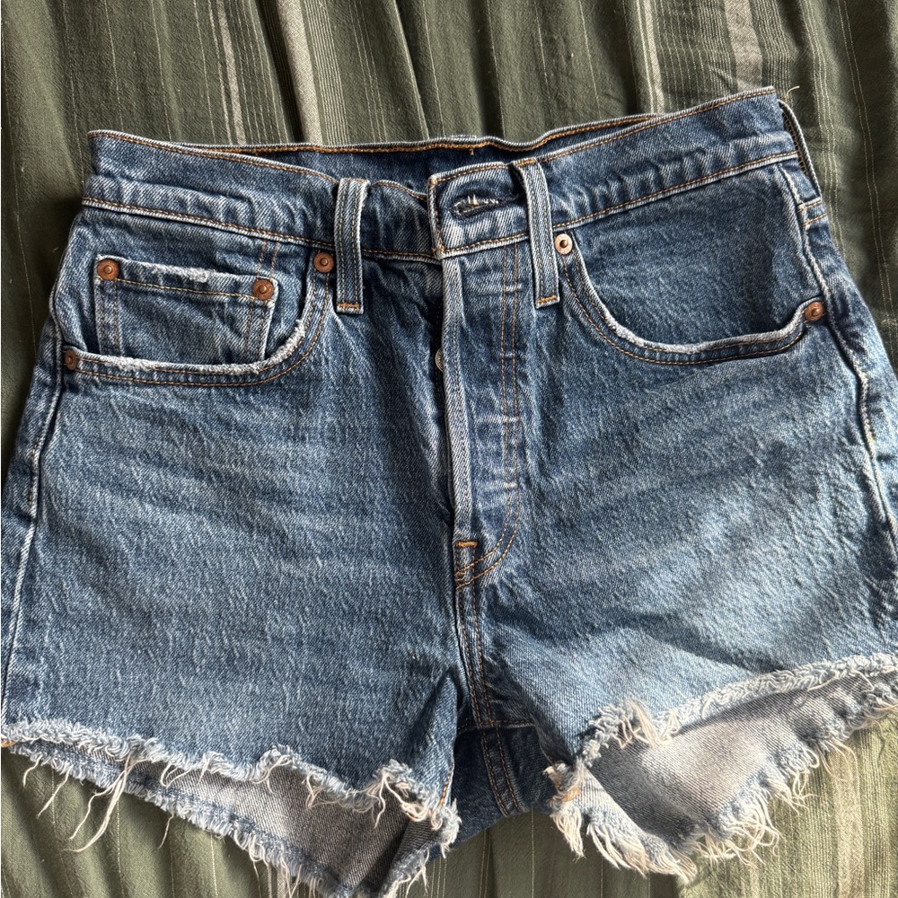 Denim Frayed Hem Women's Shorts